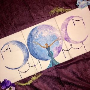 Triple Moon Goddess Canvas Set